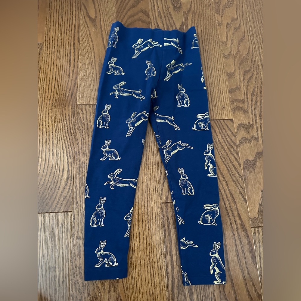 NWOT Mini Boden Navy Leggings with White Bunny Print